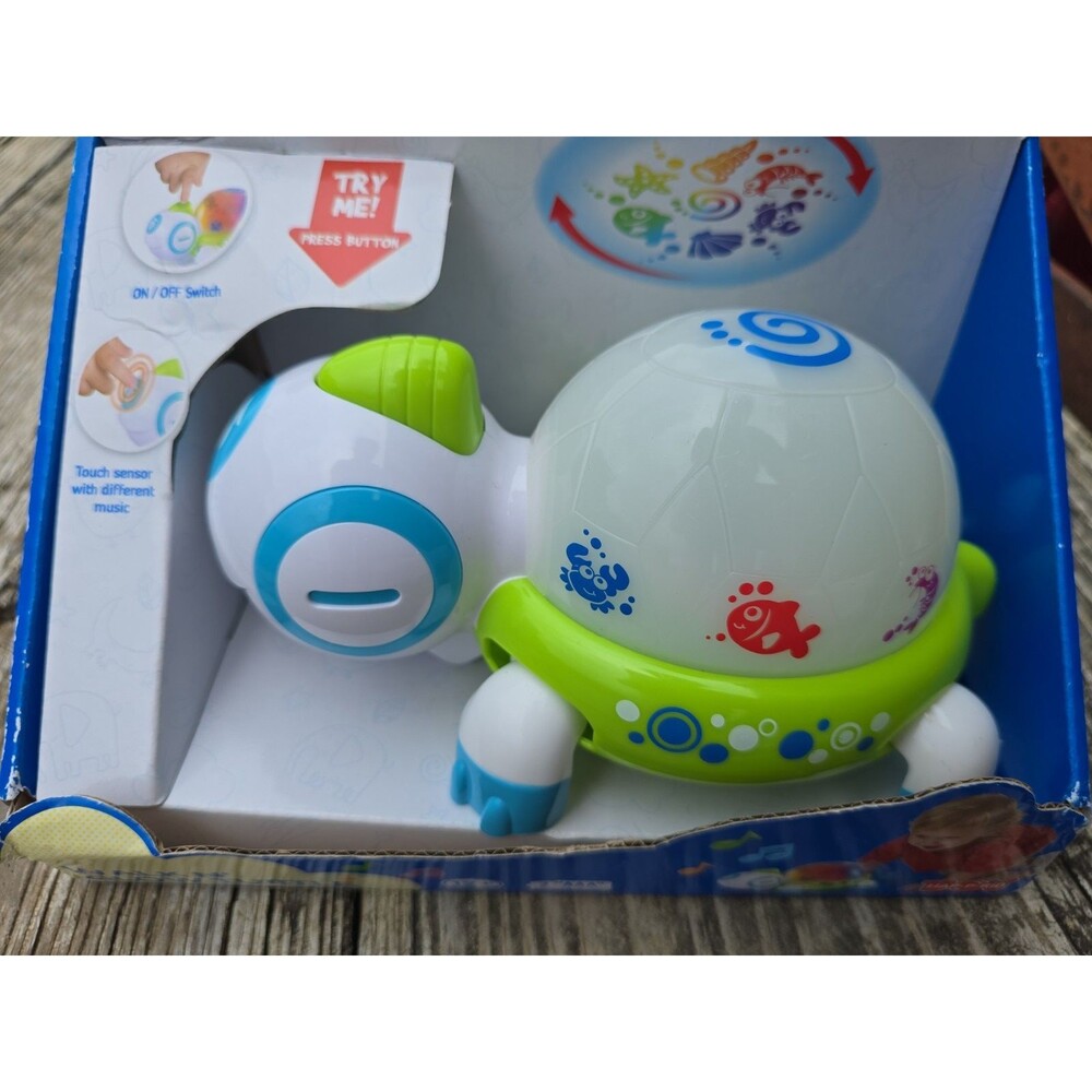 WALK N GLOW Educational Baby Toys 6-12 Month, Musical Crawling Turtle, NEW